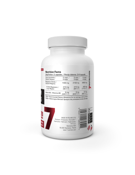 MAGNESIUM CITRATE + B6 120CAPS. 7NUTRITION