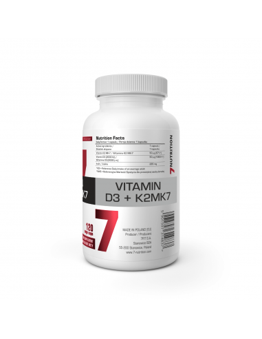 VITAMIN D3+K2MK7 120CAPS. 7NUTRITION