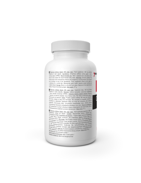 Cafeína 200mg cápsulas 7Nutrition – Energía y enfoque