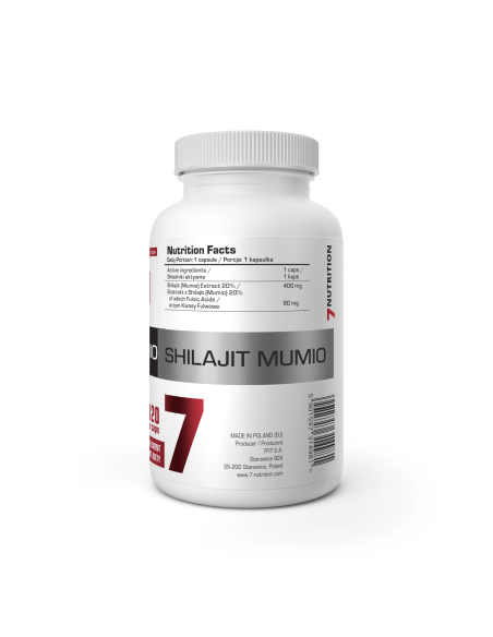 Shilajit Mumio 120 cápsulas 7Nutrition | Extracto 20 %